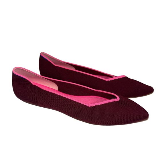 ROTHY'S Women's The Point Merino Retired Slip On Flat Size 9.5 Currant NWOB - Picture 1 of 6